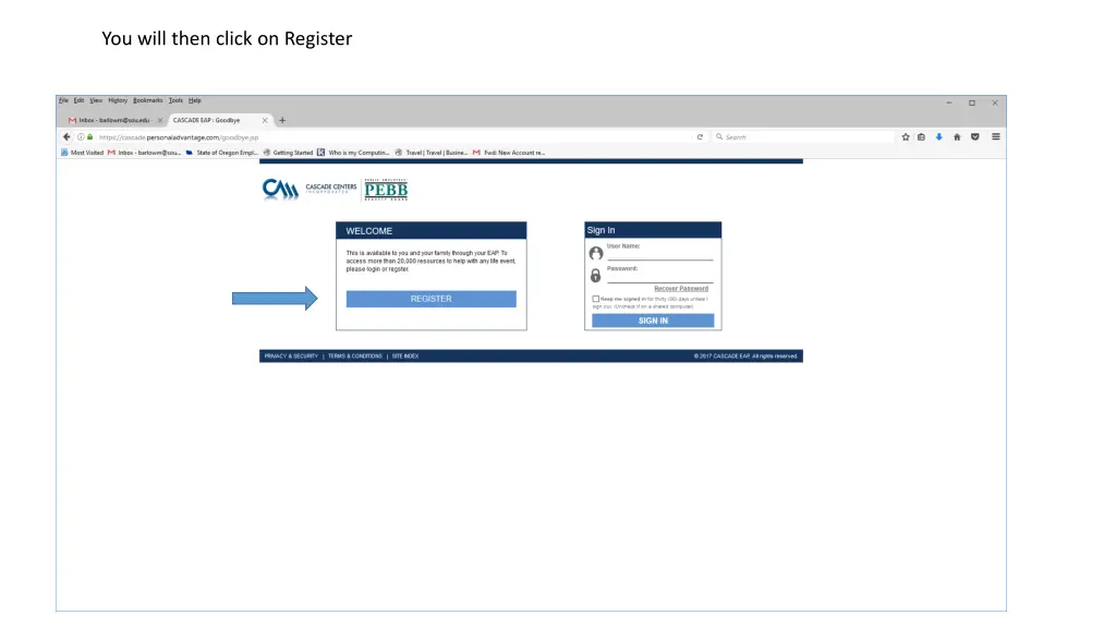 you will then click on register