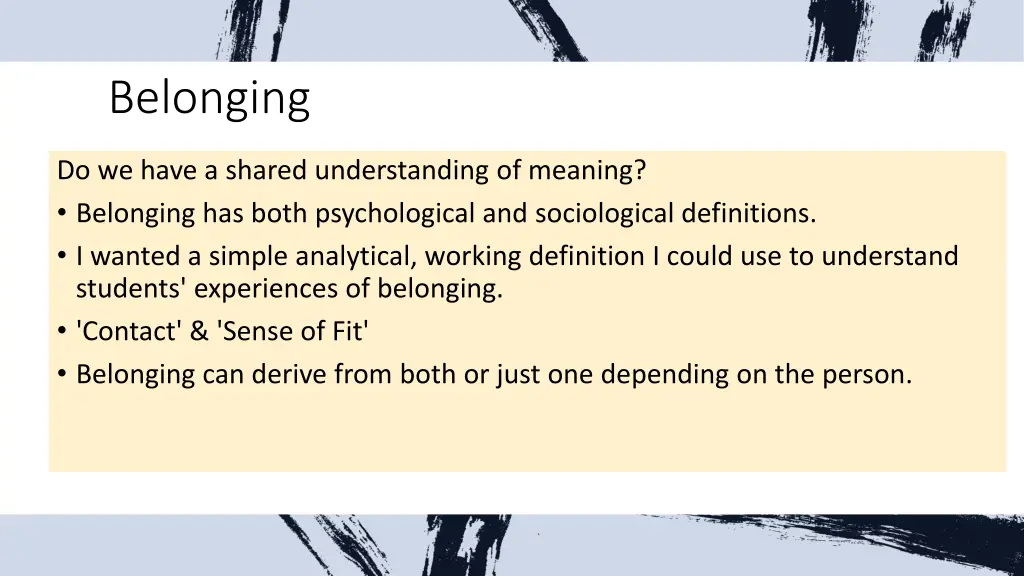 belonging