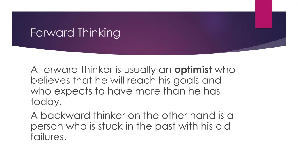 forward thinking