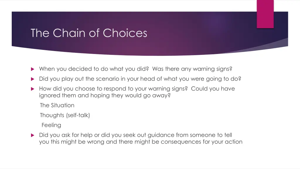 the chain of choices