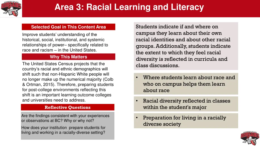 area 3 racial learning and literacy