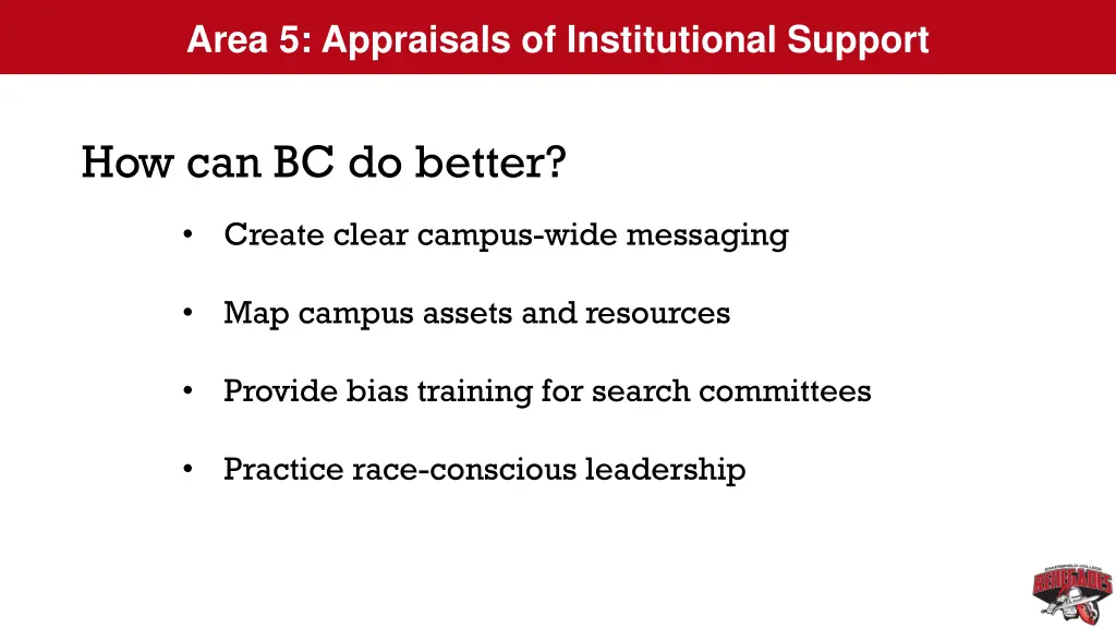 area 5 appraisals of institutional support 1