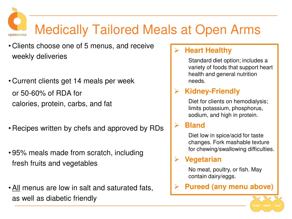 medically tailored meals at open arms