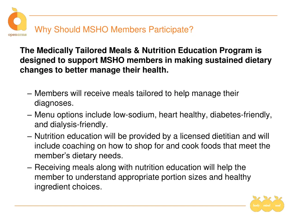 why should msho members participate