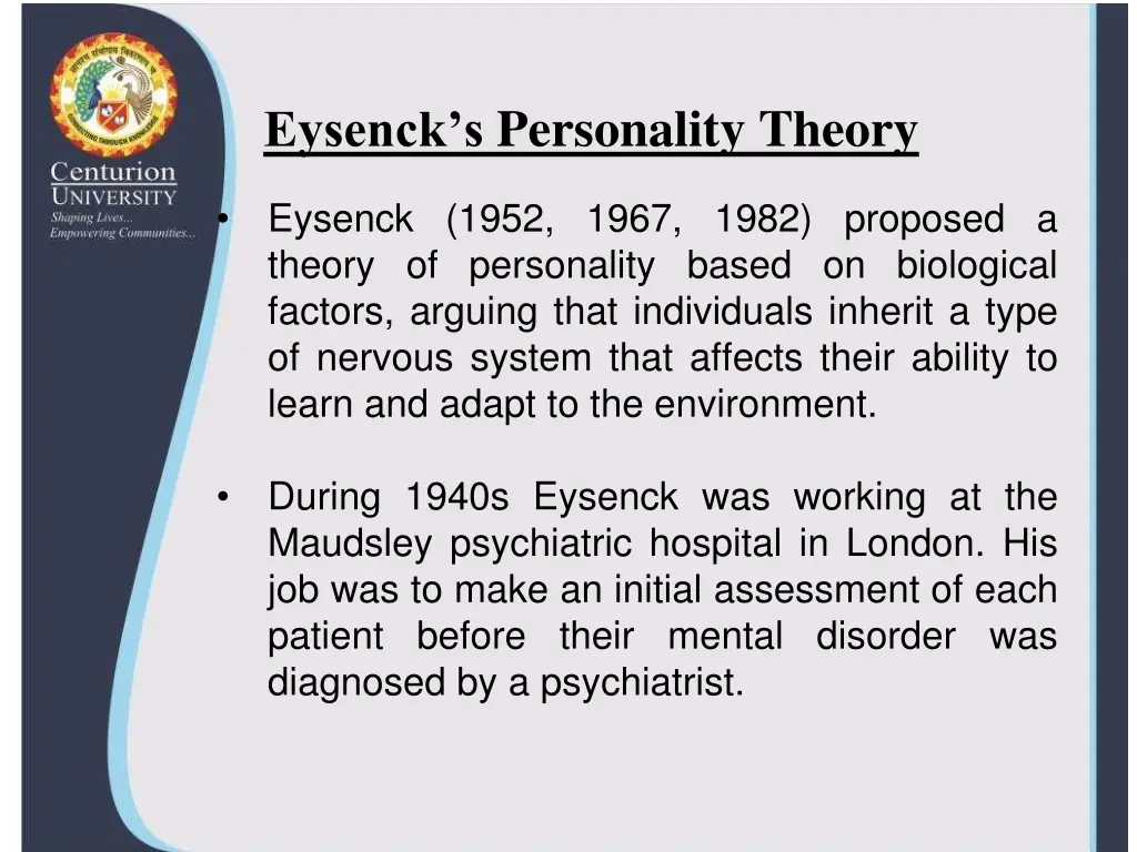 eysenck s personality theory