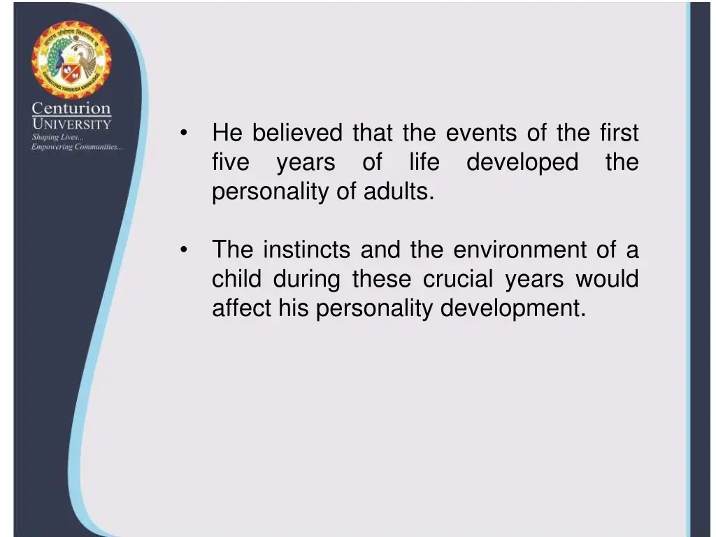 he believed that the events of the first five