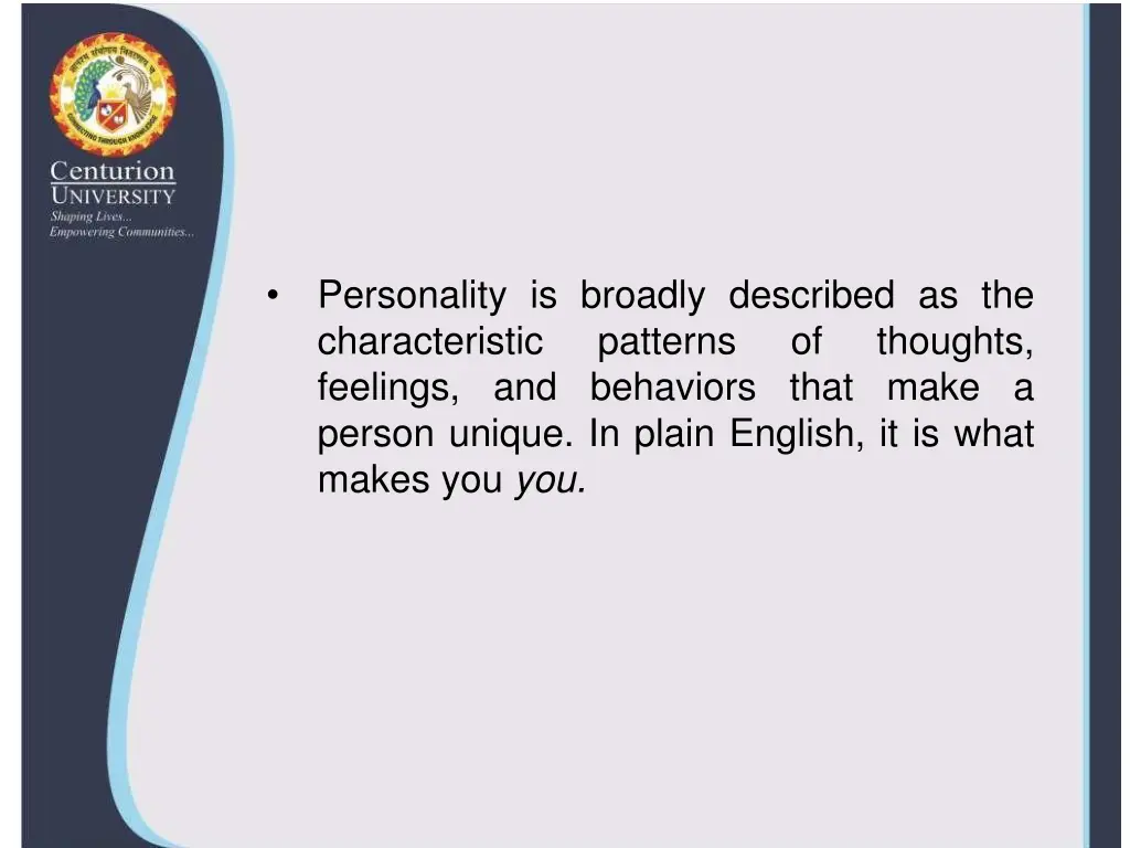 personality is broadly described
