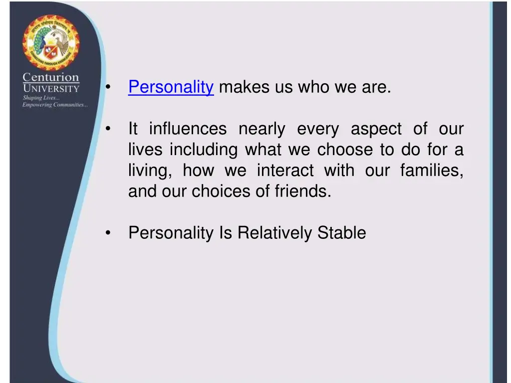 personality makes us who we are