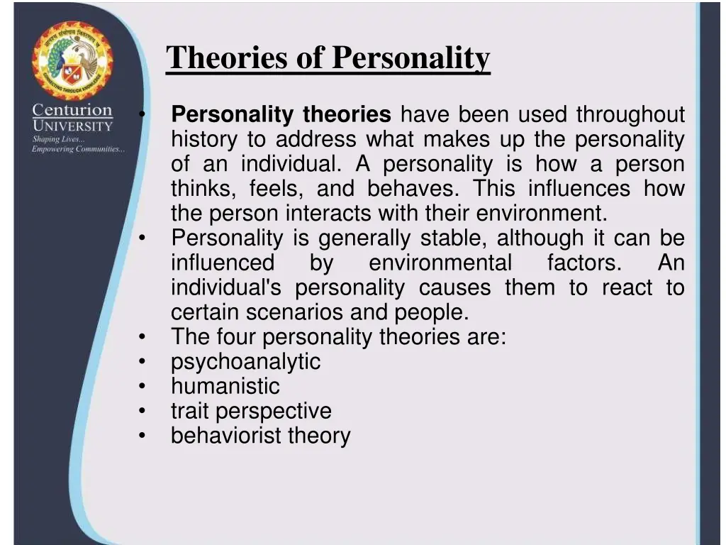 theories of personality 1
