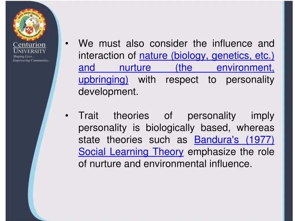 we must also consider the influence