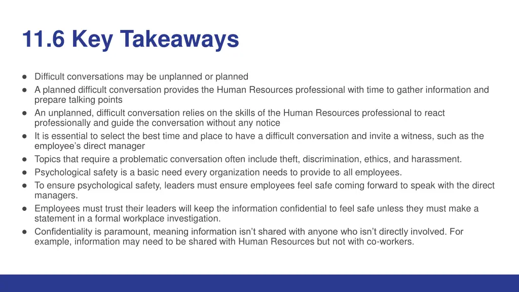 11 6 key takeaways