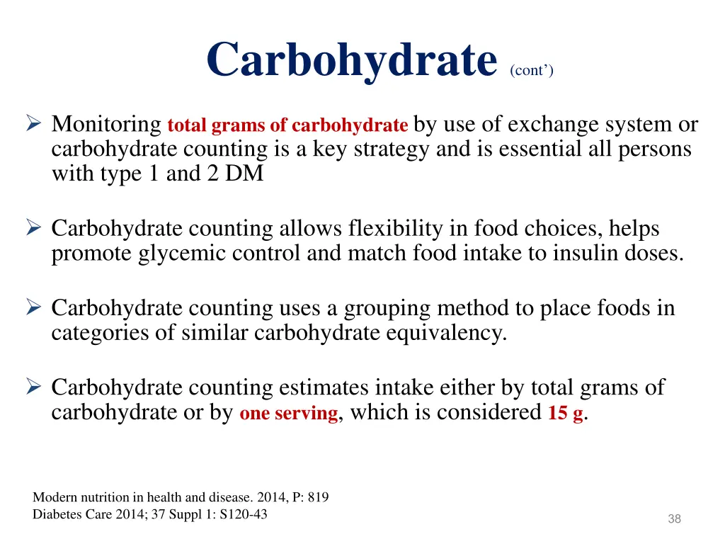 carbohydrate cont 1