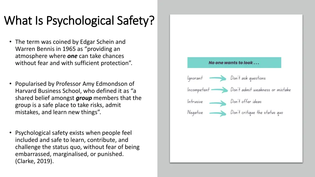 what is psychological safety what