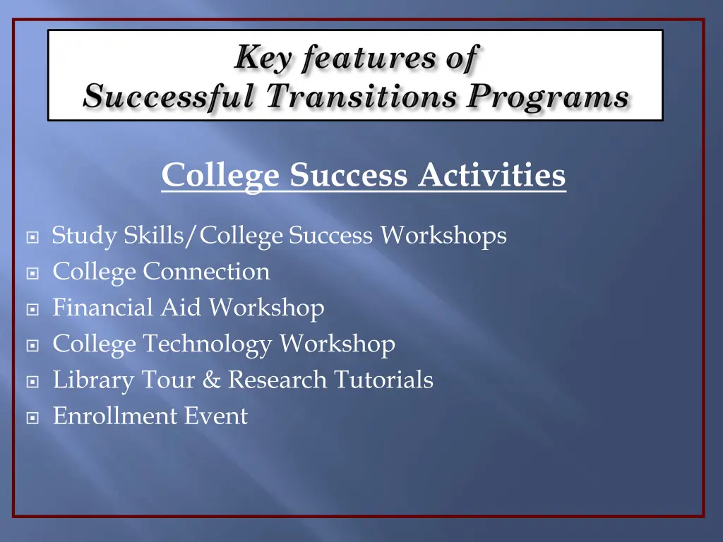 college success activities