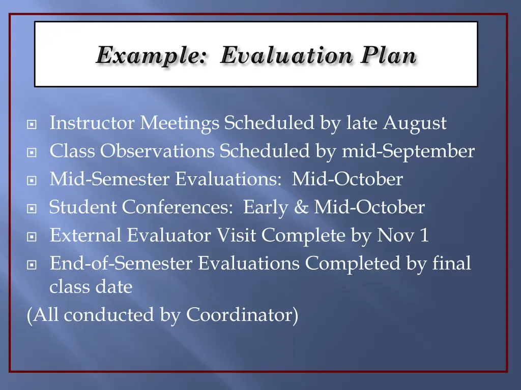 instructor meetings scheduled by late august