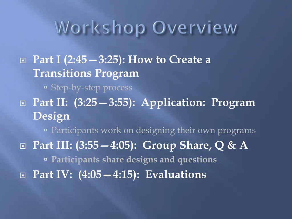 part i 2 45 3 25 how to create a transitions