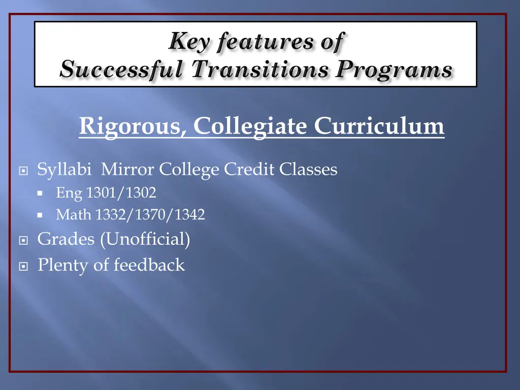 rigorous collegiate curriculum