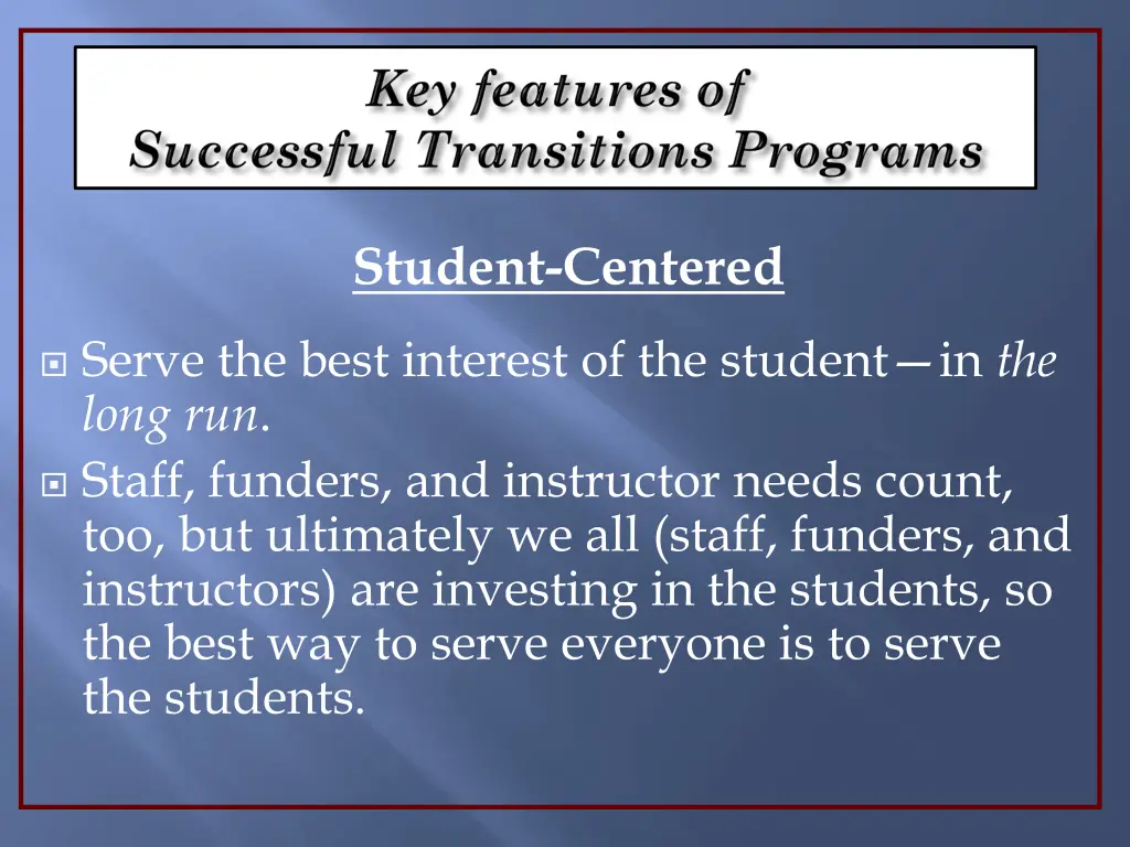 student centered