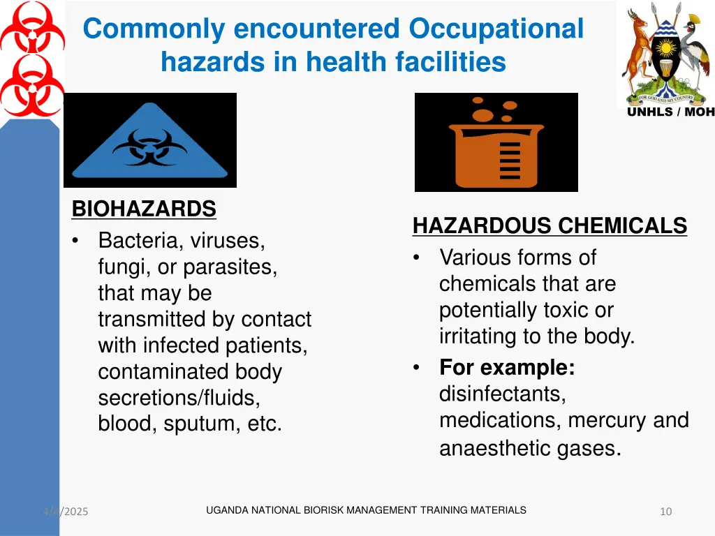 commonly encountered occupational hazards