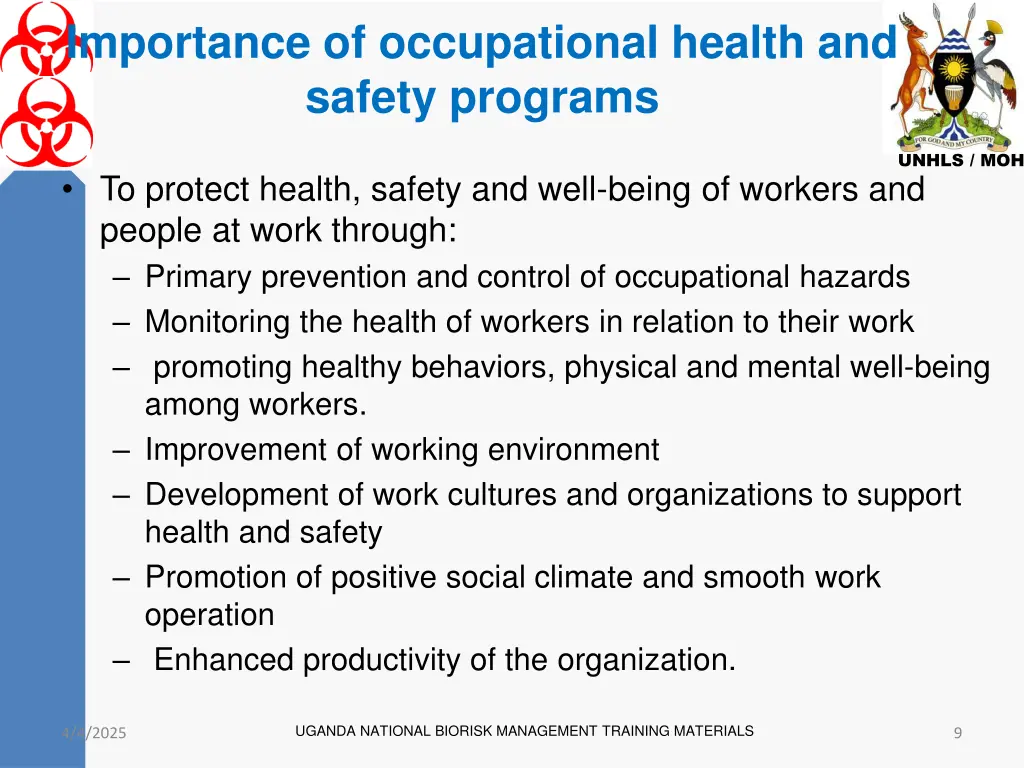 importance of occupational health and safety