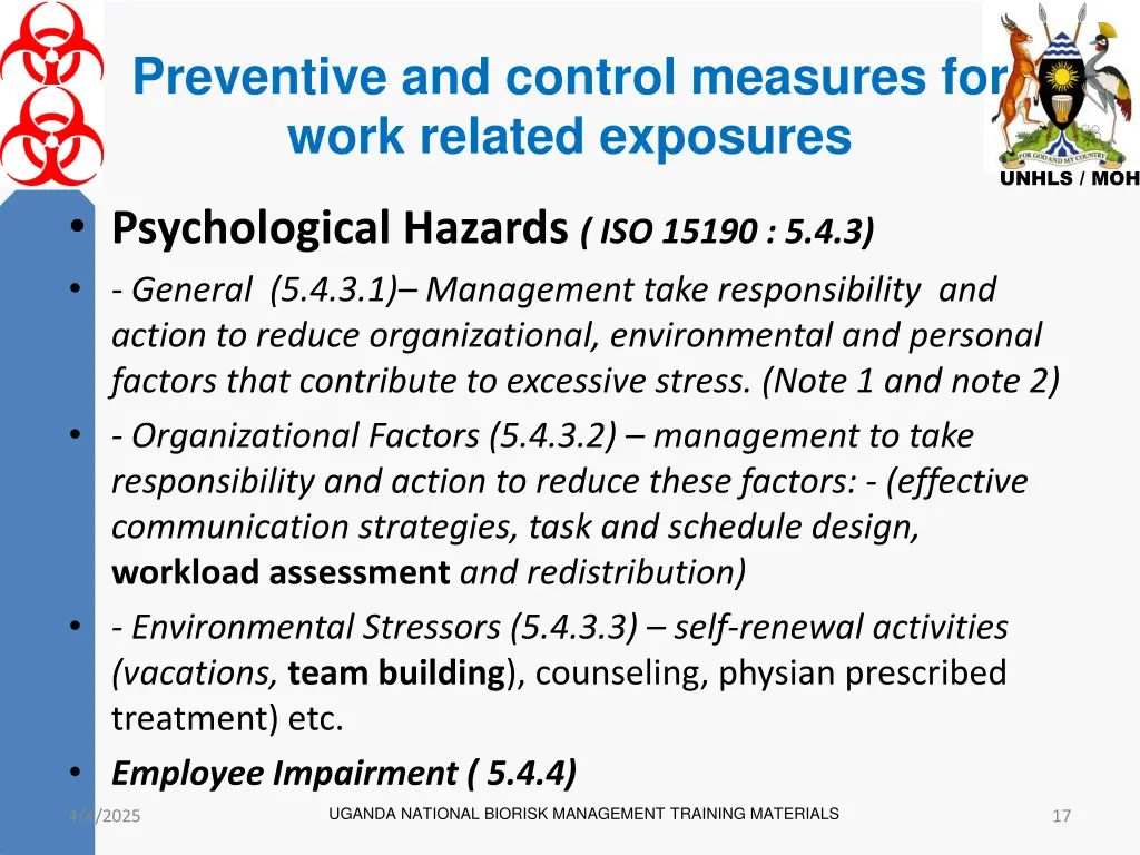 preventive and control measures for work related 1