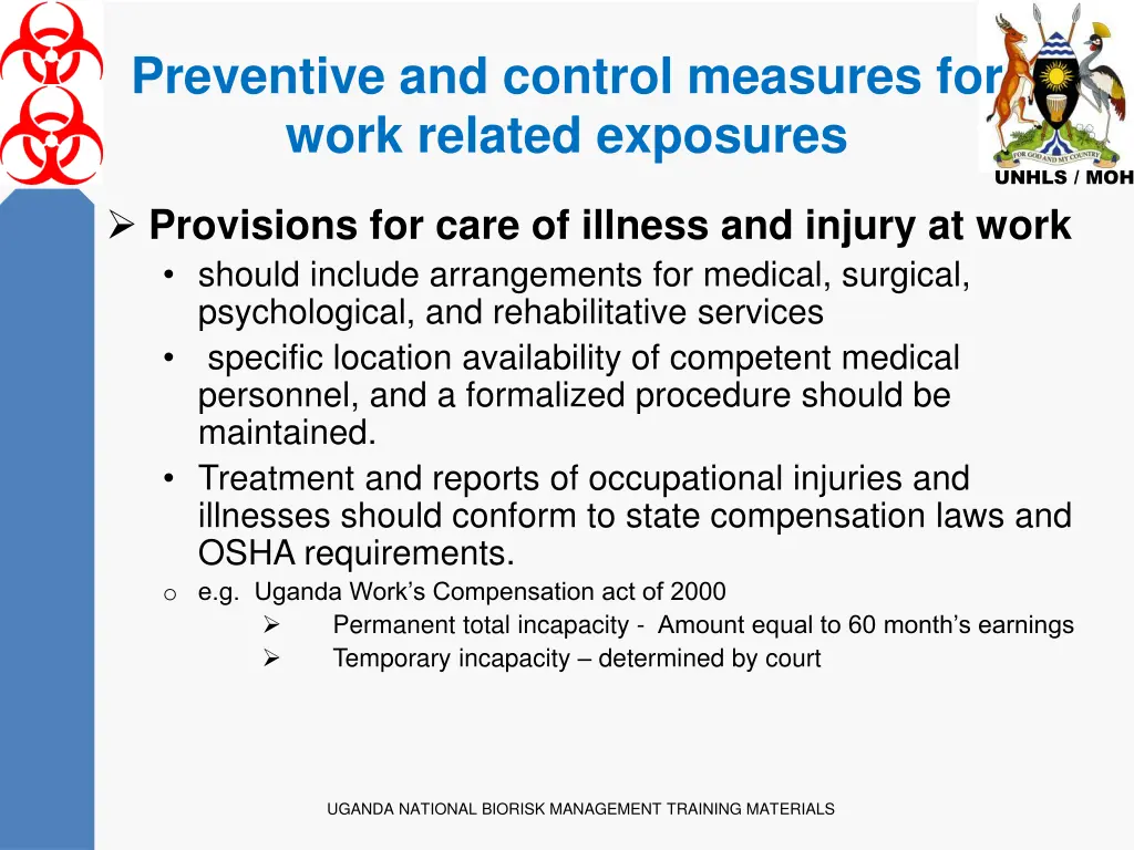 preventive and control measures for work related 10