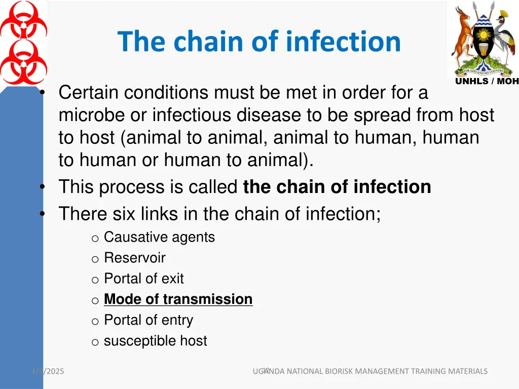 the chain of infection