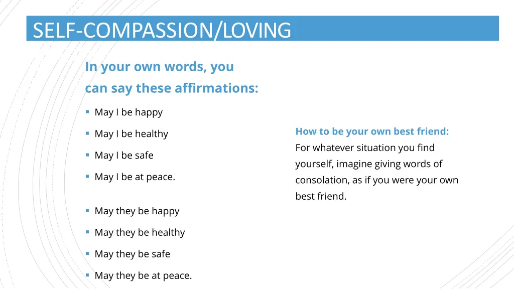 self compassion loving kindness in your own words