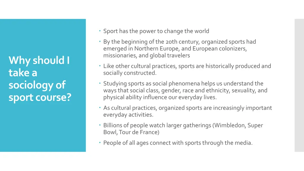 sport has the power to change the world