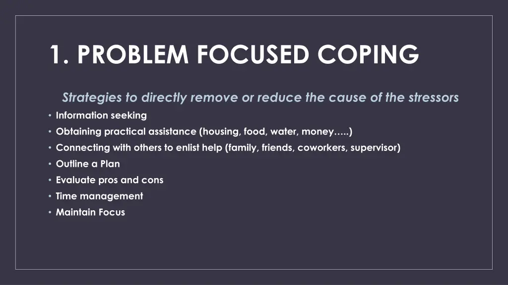 1 problem focused coping