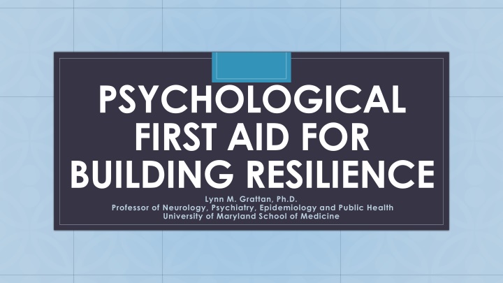 psychological first aid for building resilience
