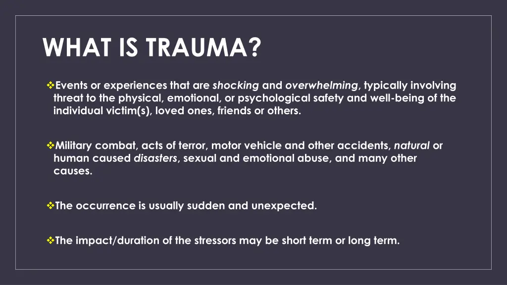 what is trauma
