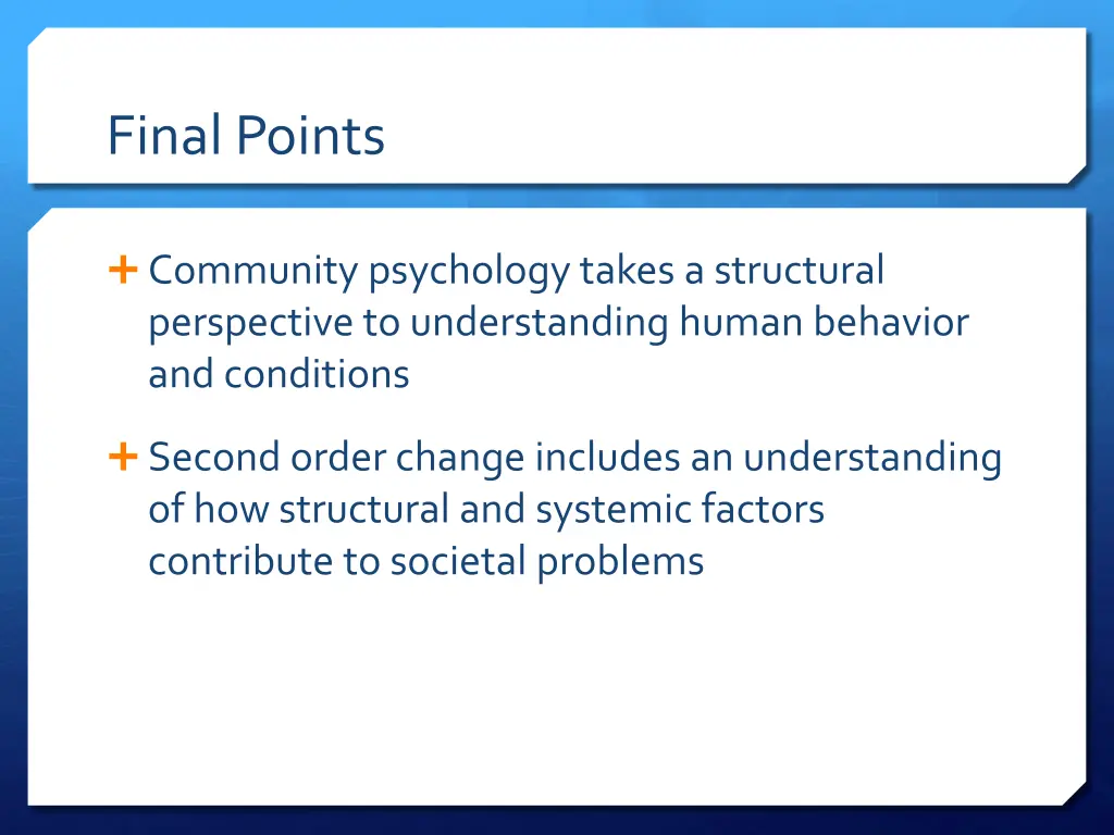 final points