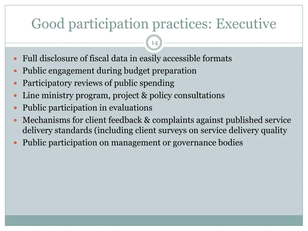 good participation practices executive