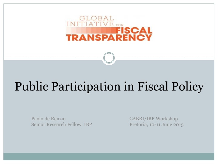public participation in fiscal policy