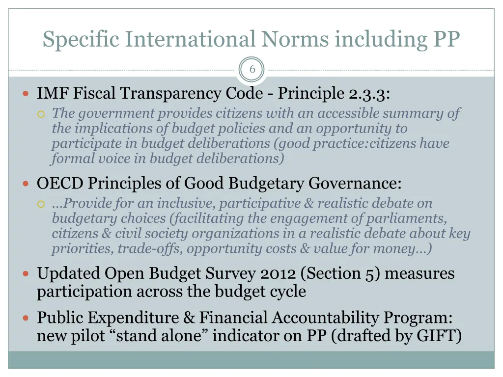 specific international norms including pp