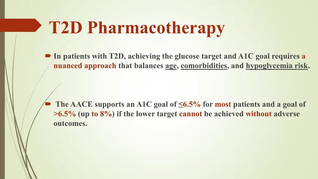 t2d pharmacotherapy