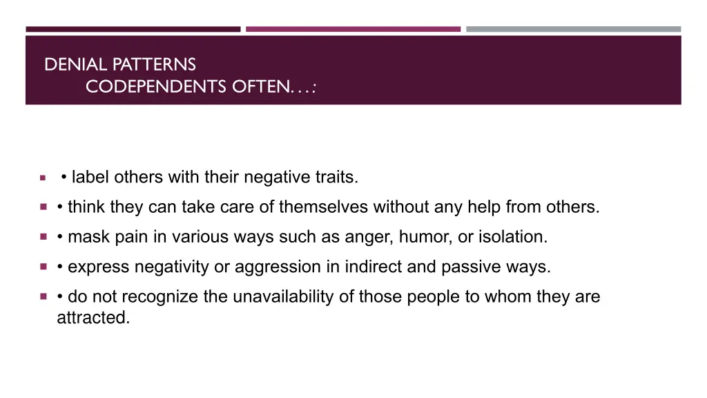 denial patterns codependents often 1