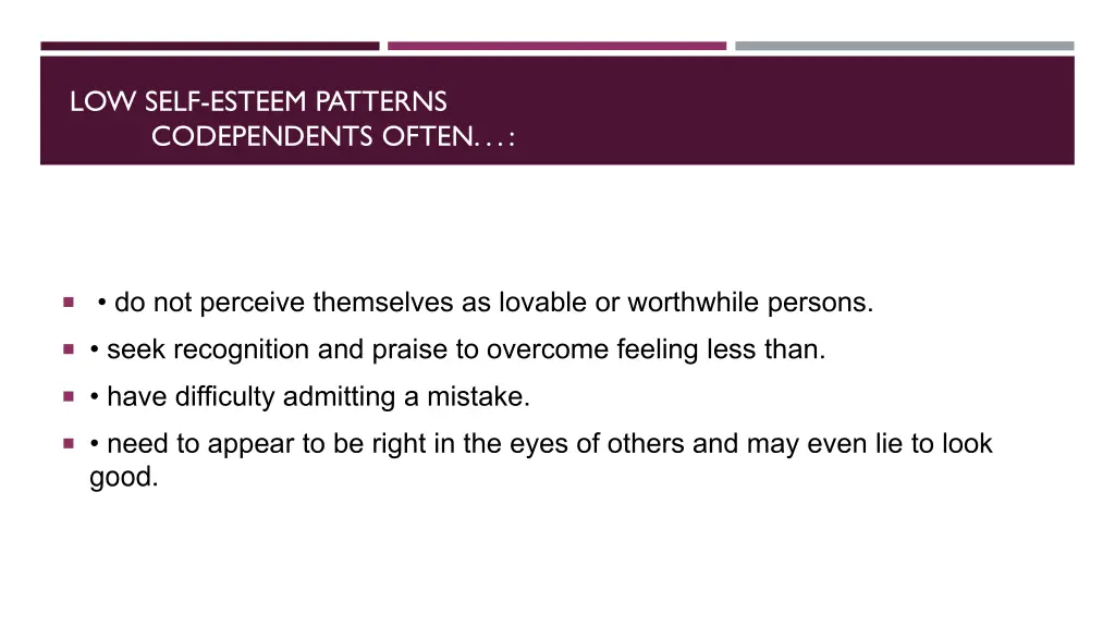 low self esteem patterns codependents often 1