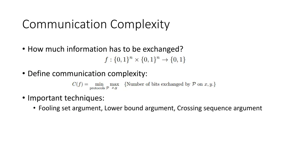 communication complexity
