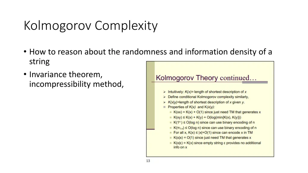 kolmogorov complexity