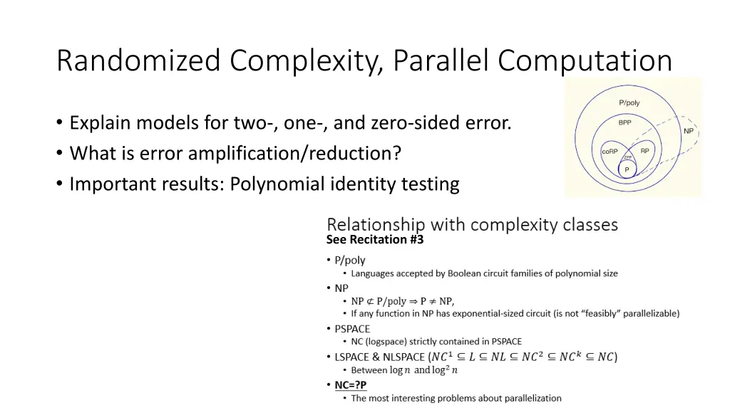 randomized complexity parallel computation