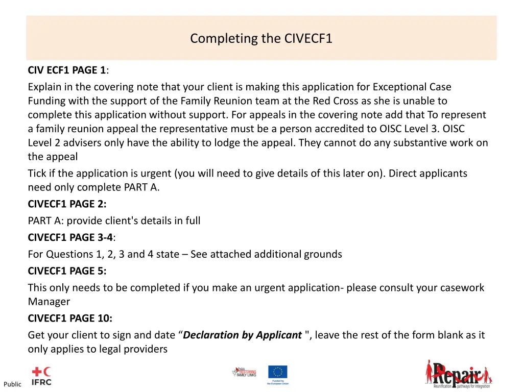 completing the civecf1
