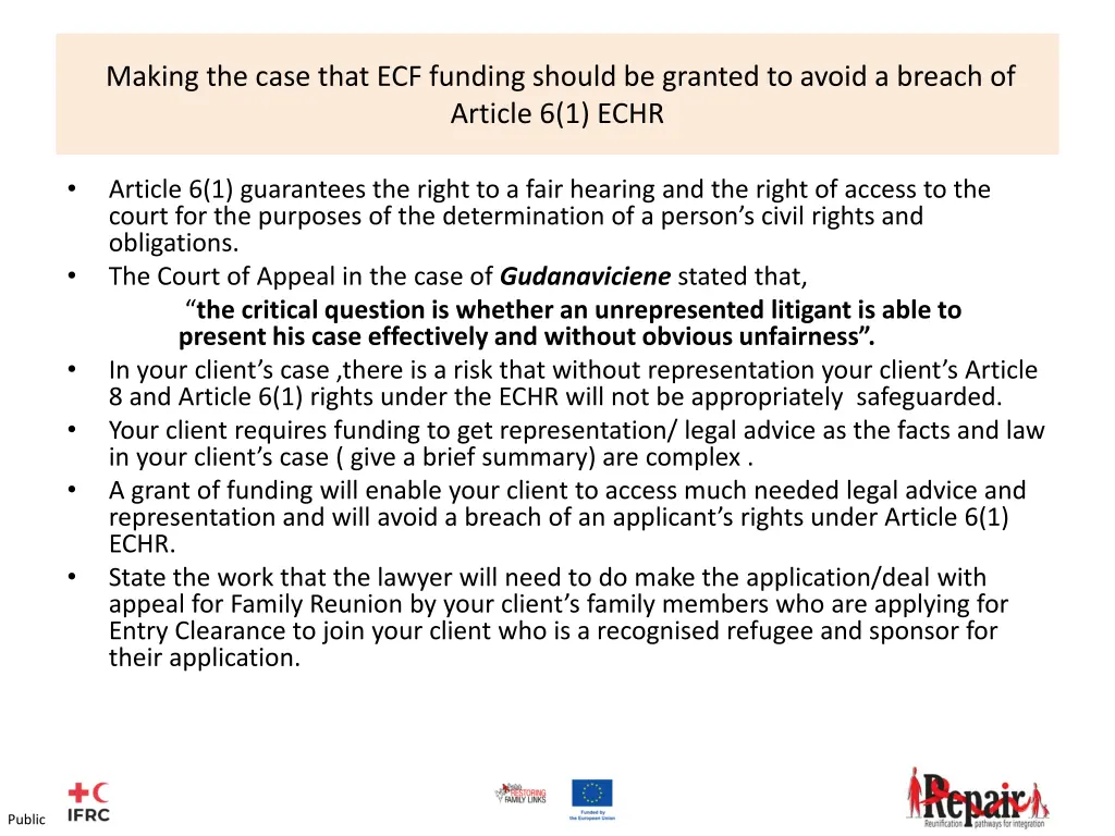 making the case that ecf funding should