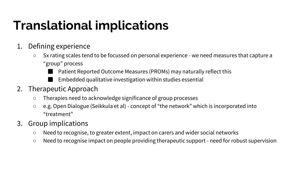 translational implications