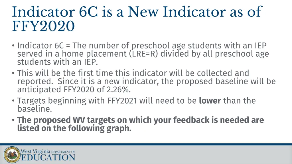 indicator 6c is a new indicator as of ffy2020