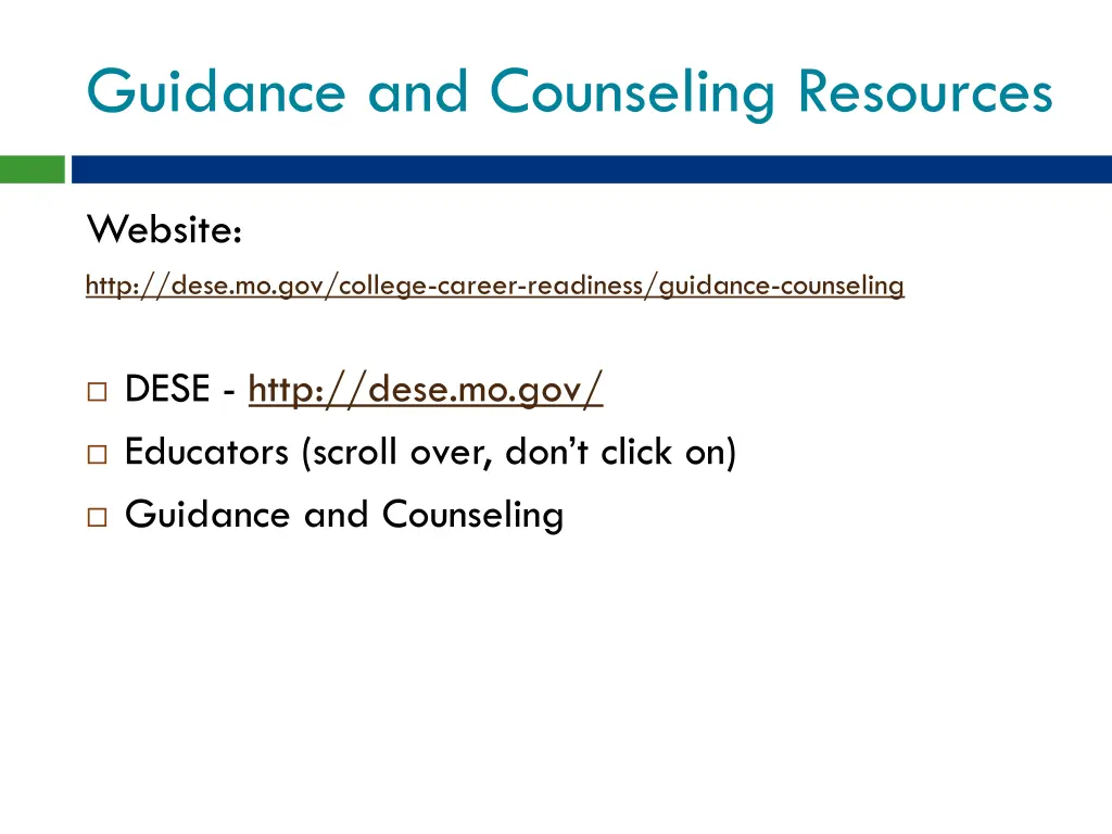 guidance and counseling resources