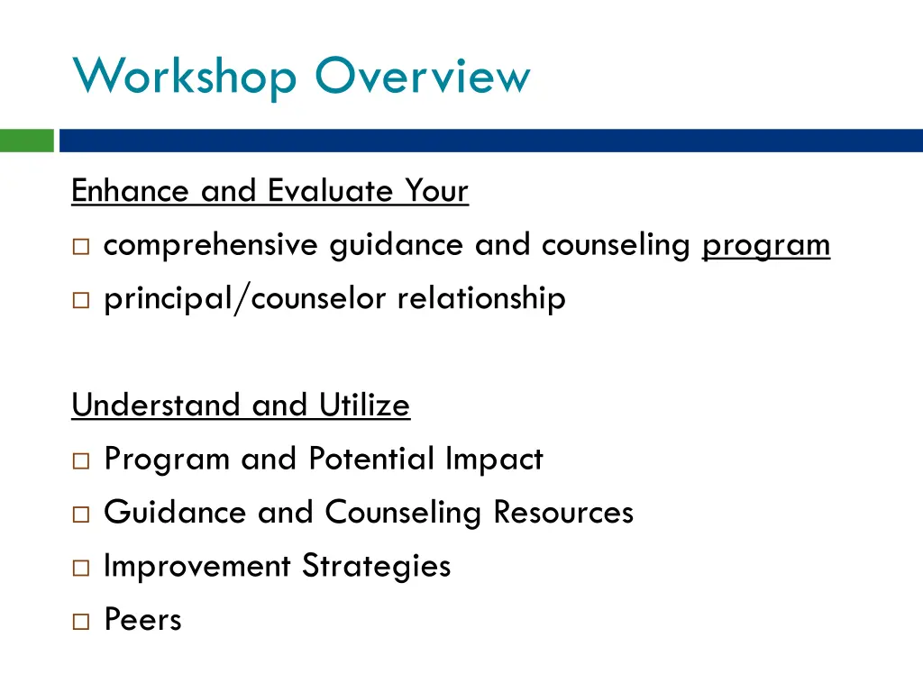 workshop overview