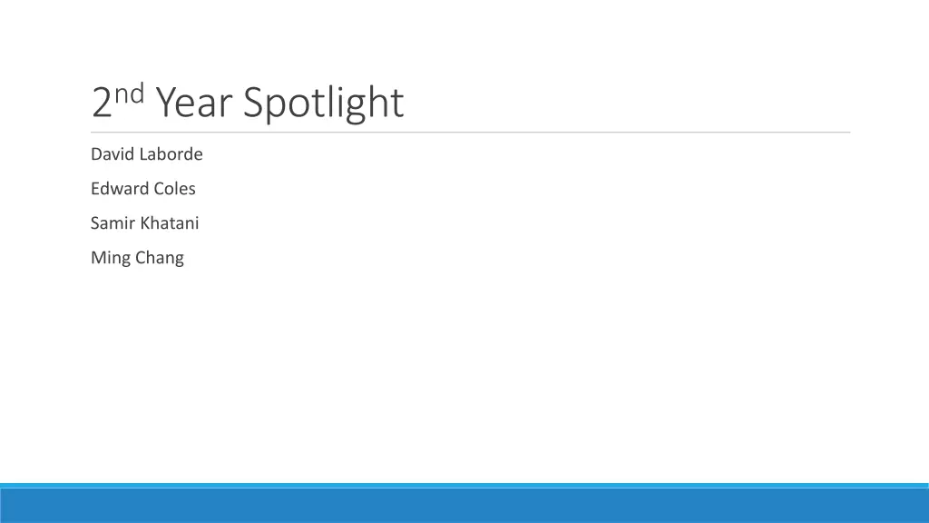 2 nd year spotlight