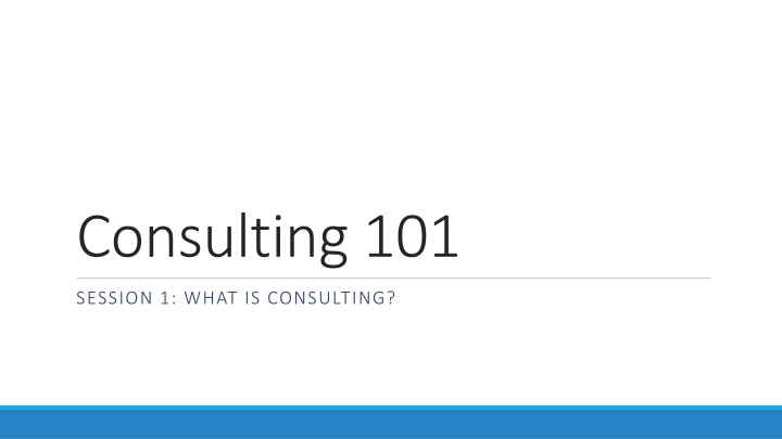 consulting 101